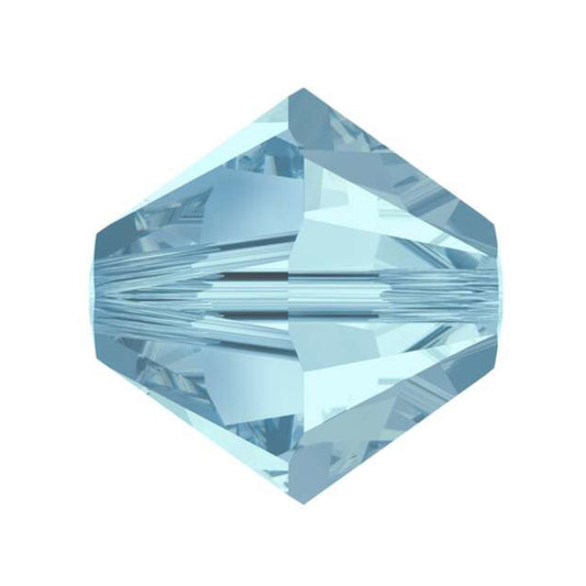Swarovski Beads Crystal 5301 4mm XILION Bi Cone 202 (Aquamarine) Bicones S413-202