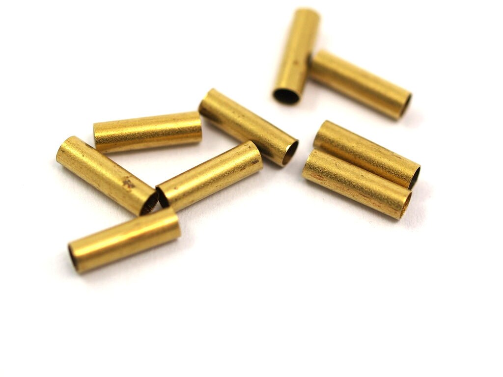 50 Pcs Raw Brass Tube 10x3mm (hole 2.5mm) industrial brass Charms,Pendant,Findings spacer bead 717