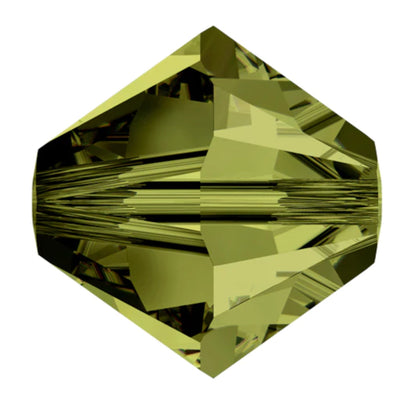 Swarovski Beads Crystal 5301 4mm XILION Bi Cone 228 (Olivine) Bicones S414-228