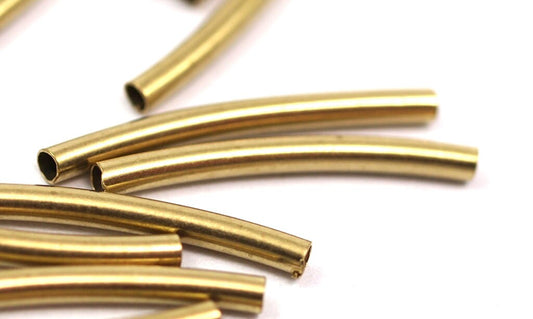 Raw Brass Curved Tube 30 Pcs 20x2mm (hole 1.5mm) ttt02 E202C16 OZ953