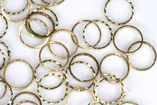 faceted Ring 12mm 100 pcs Raw Brass round 1681 bab