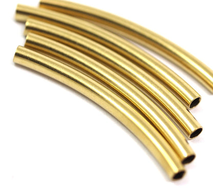 10 Pcs Raw Brass Curved Tube 42x3.5mm (hole 2.8mm) E4235C90 943