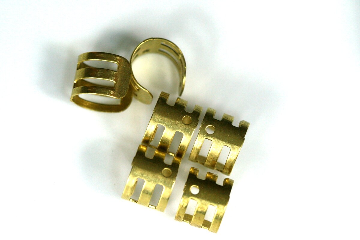 Ear Cuffs 10 pcs (5 pair) Raw Brass with One Hole 10x8mm 3/8x5/16 inch 995C