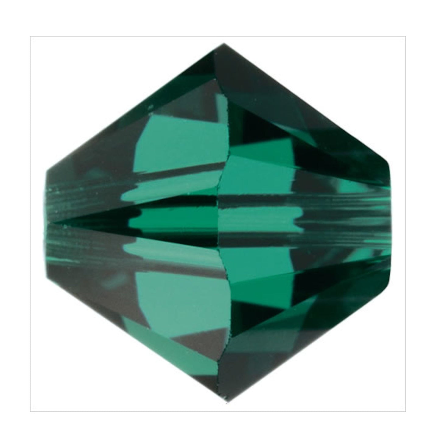 Swarovski Beads Crystal 5301 4mm XILION Bi Cone 205 (Emerald ) Bicones S416-205