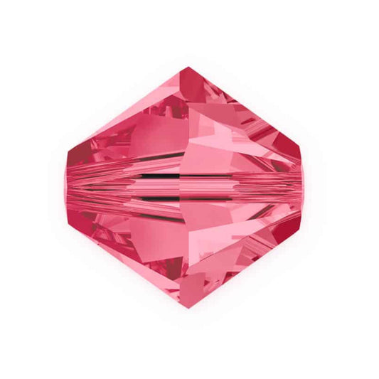Swarovski Beads Crystal 5301 4mm XILION Bi Cone 289 (Indian Pink) Bicones S416-289