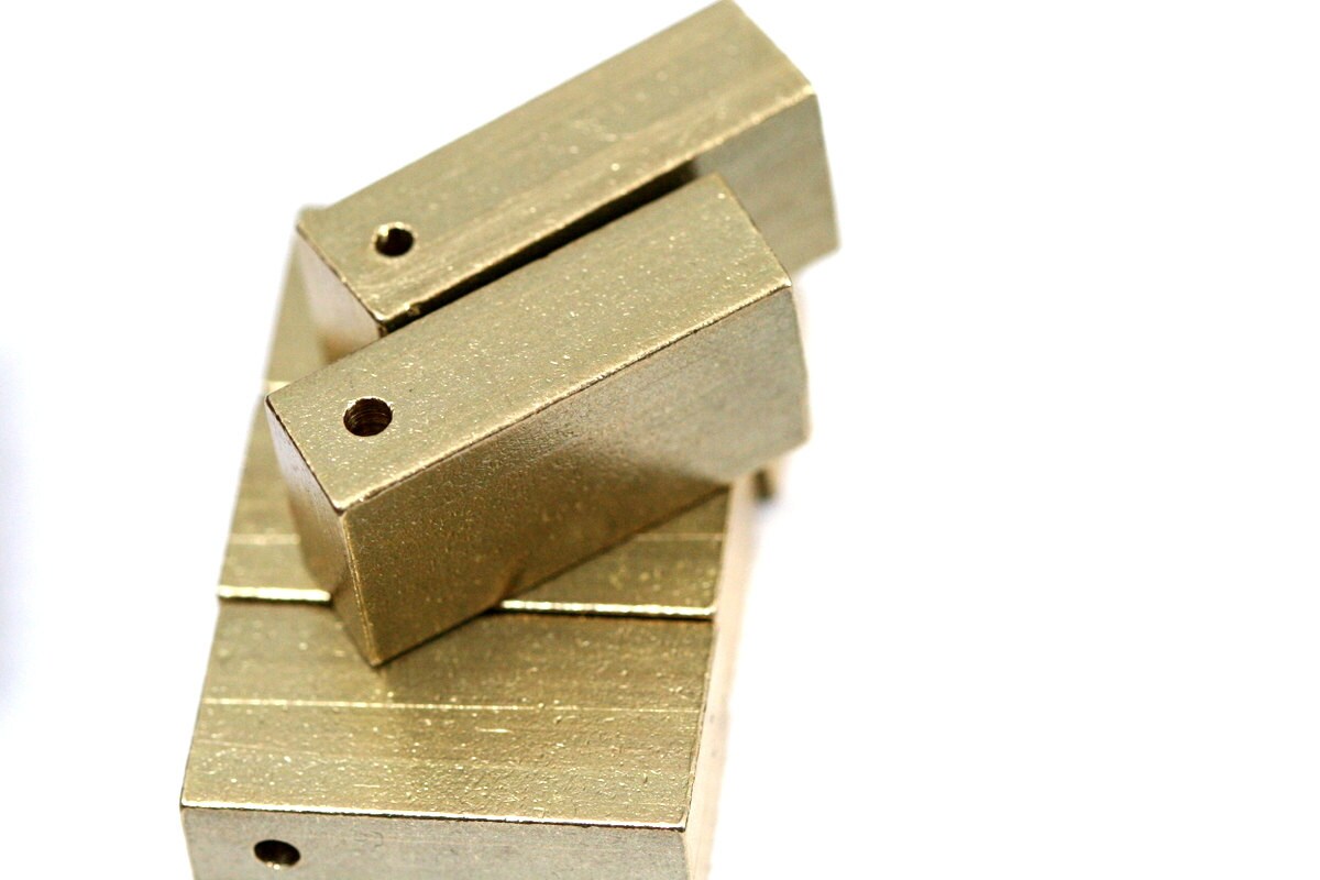 Rectangle bar rod stamping Raw Brass 2 pcs 8x12x24mm 1769