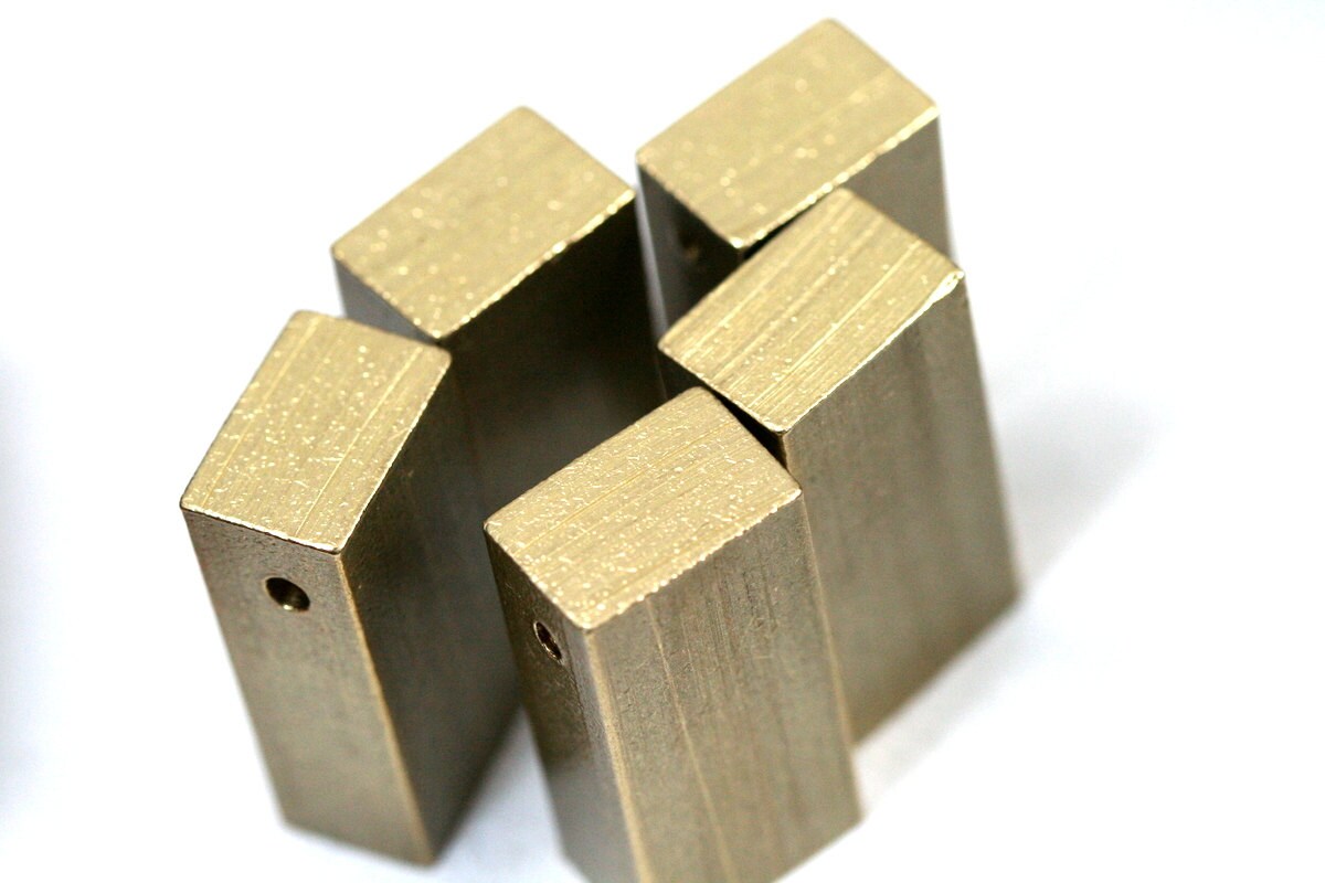 Rectangle bar rod stamping Raw Brass 2 pcs 8x12x24mm 1769