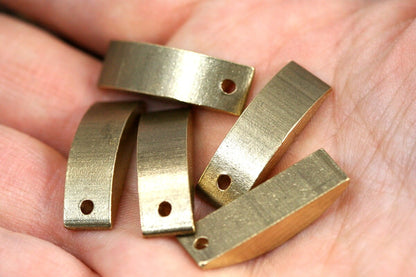 Rectangle Pendant 2 pcs O37 Raw Brass pendant 24x4,7x7mm 0,94" x0,18"x 0,275" finding rod industrial design (2mm 0,08" 12 gauge hole)