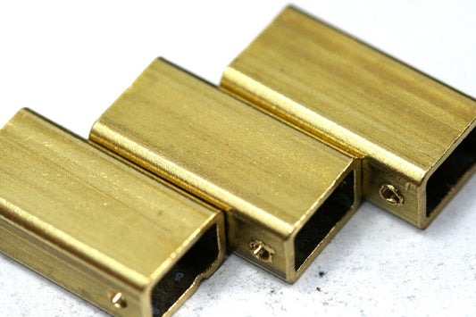 Rectangle Pendant 2 pcs L223D Raw Brass 8x12x23mm 0,314"x0,47"x0,9" (2mm 0,08" 12 gauge hole) 1149R