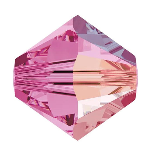 Swarovski Beads Crystal 5301 4mm XILION Bi Cone 209 (Rose) Bicones S413-209