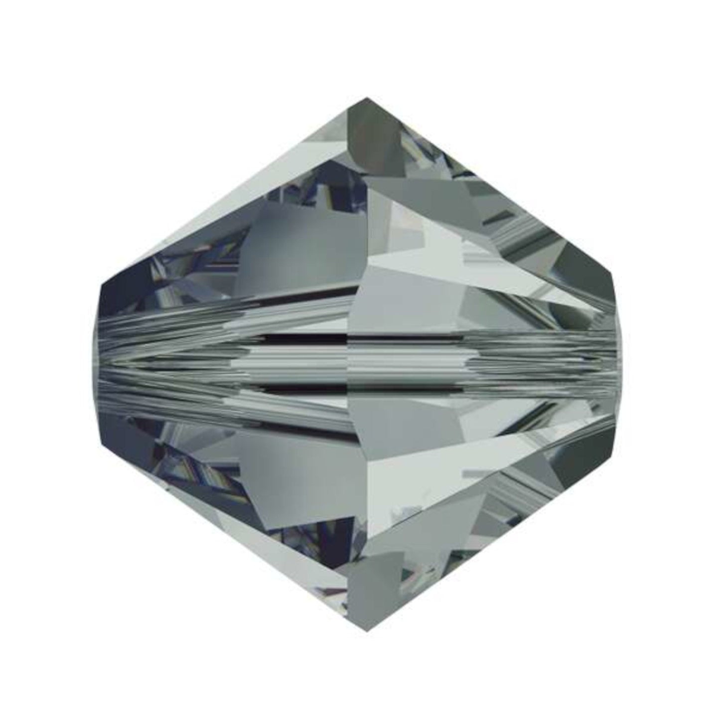 Swarovski Beads Crystal 5301 4mm XILION Bi Cone 215 (Black Diamond) Bicones S413-215