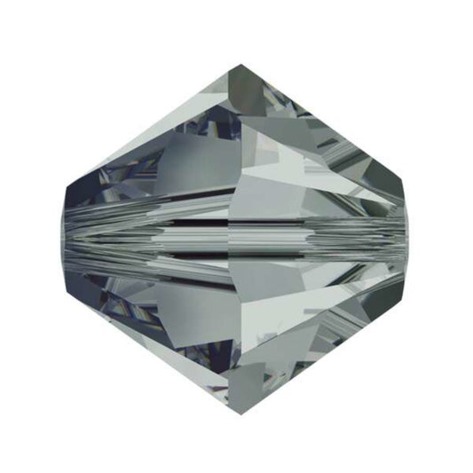 Swarovski Beads Crystal 5301 4mm XILION Bi Cone 215 (Black Diamond) Bicones S413-215