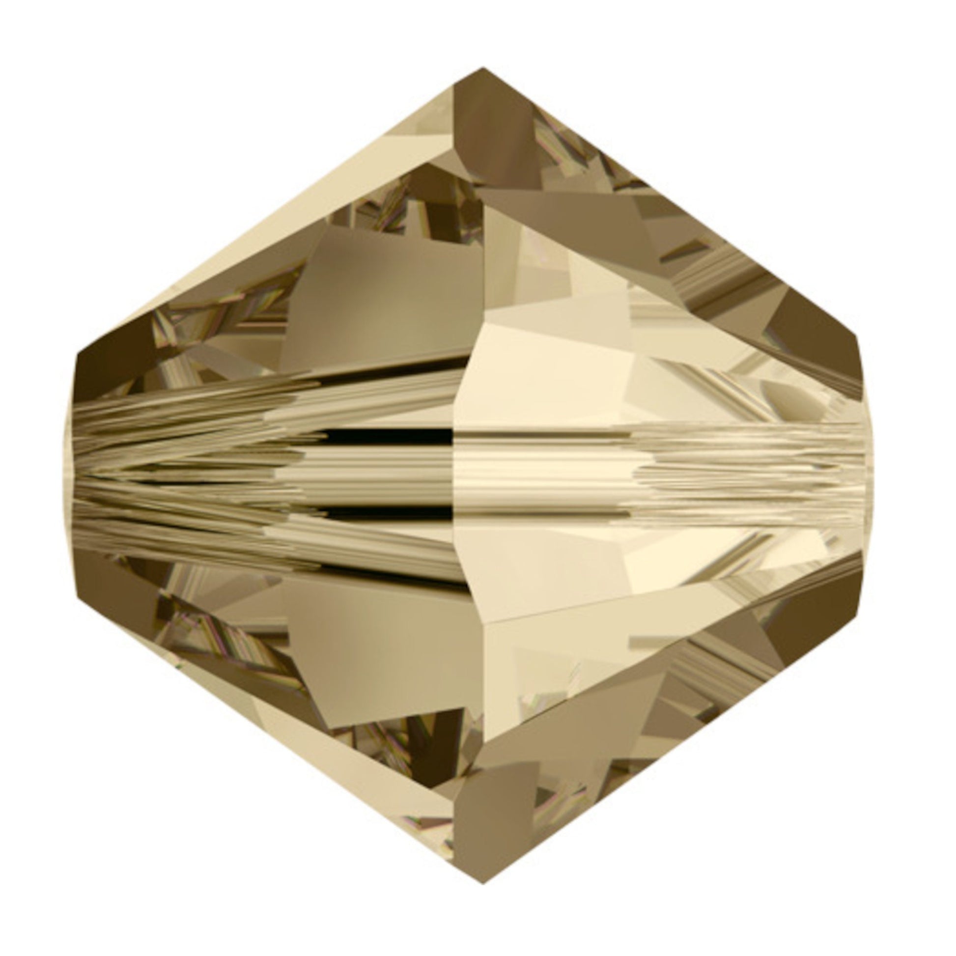 Swarovski Beads Crystal 5301 4mm XILION Bi Cone 001GSHA (Crystal Golden Shadow ) Bicones S416-001GSHA