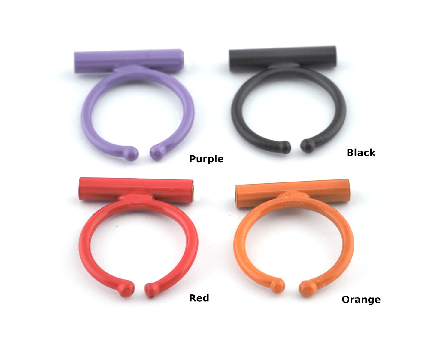 Round Tube Adjustable Ring Blank Brass - Black - Purple - Red - Orange - Painted (20mm Tube ) 5077