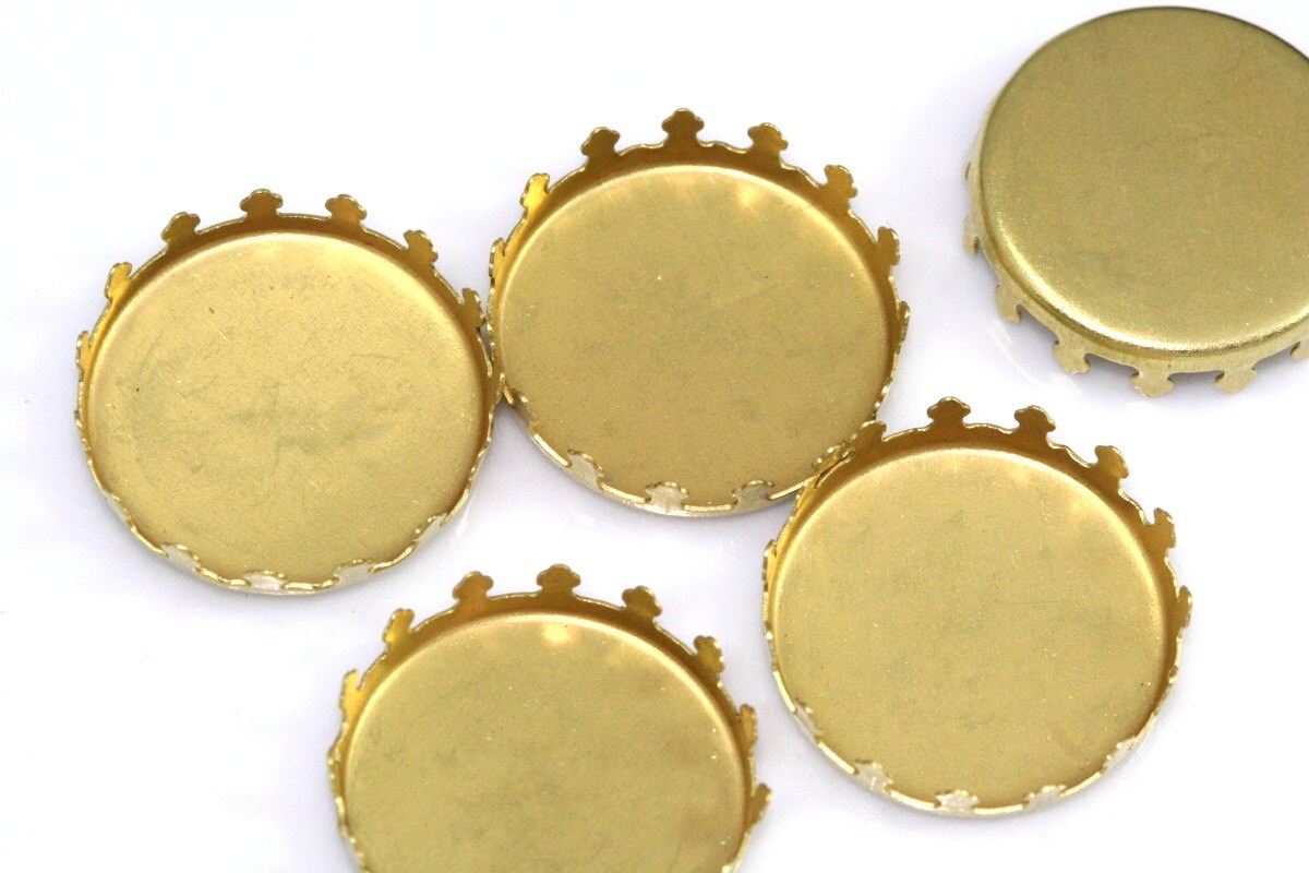 Raw Brass 18mm round Shape Setting Pendant finding for Gemstone Findings 2193