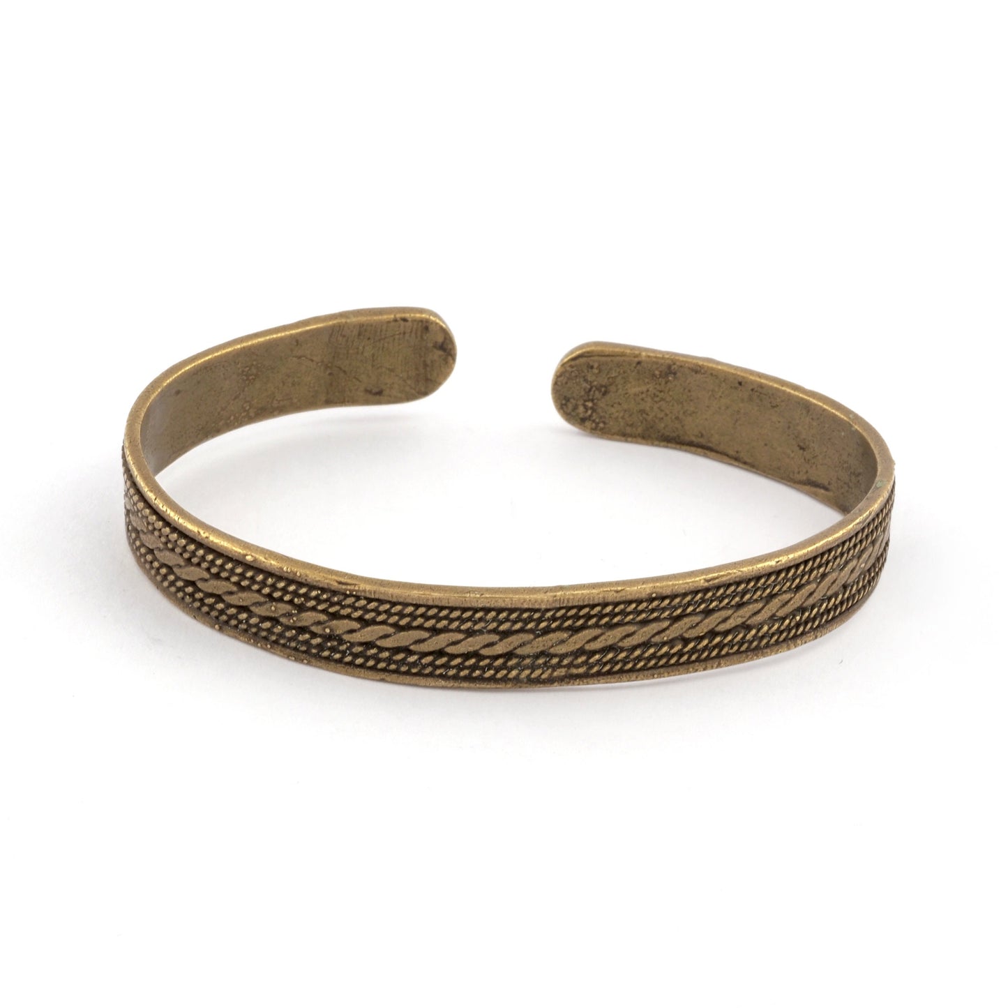 Textured Bracelet Antique Bronze Plated Brass Adjustable (63mm inner size - Adjustable ) OZ2971