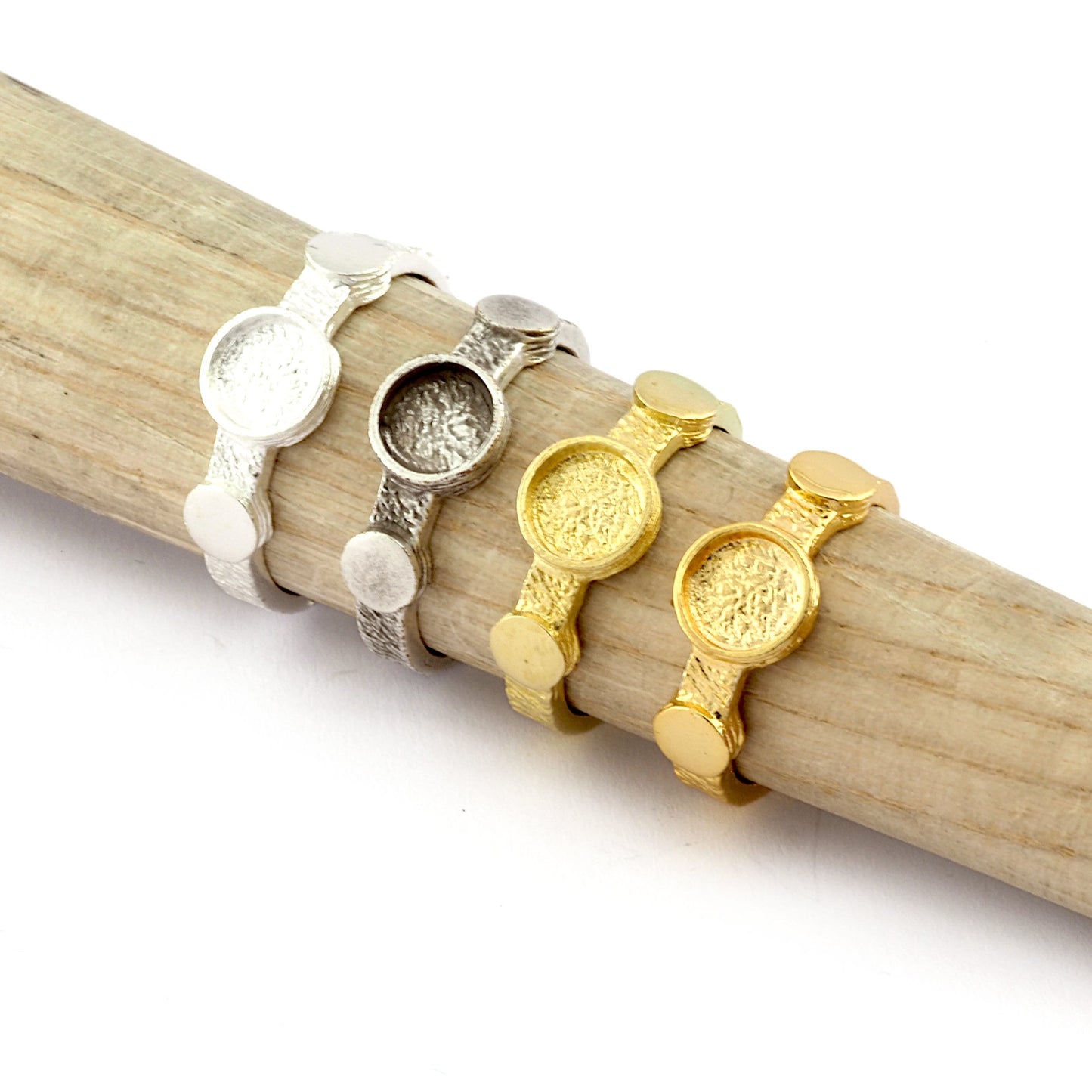 Round Blank Band Ring , Bezel Setting Blank Raw Brass,Antique Silver Shiny silver, Shiny gold plated Brass (6mm Blank ) 5410