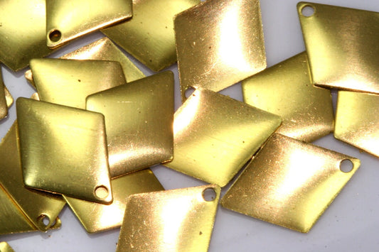 Raw Brass 12x17mm equilateral quadrangle shape charms 1 loop Charms ,Findings 25R-40