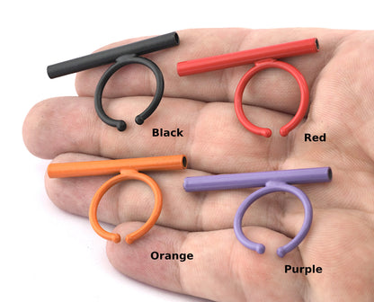 Round Tube Adjustable Ring Blank Black - Red - Orange - Purple Painted Brass (40 mm Tube ) 5080