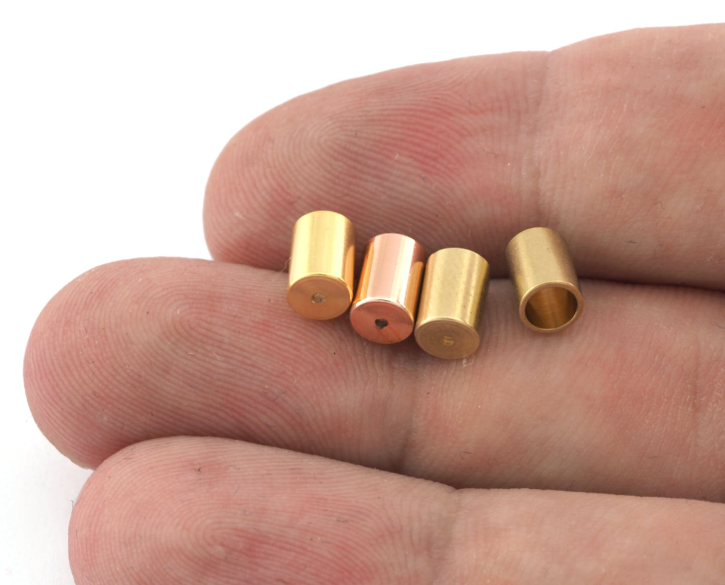 Cord End Caps Brass Raw Brass, Shiny gold, Rose Gold 5x7mm (4mm inside diameter) (Top Hole : 1.1mm) ENC4 OZ2627