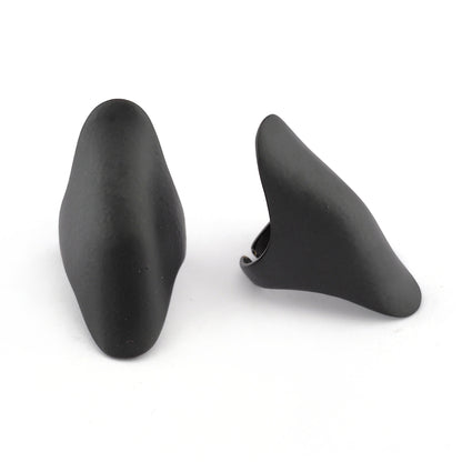 Long Domed Adjustable Ring Black Painted brass (16.5mm 6US inner size ) 4193