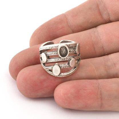 Oval Blank Band Ring , Bezel Setting Blank Raw Brass,Antique Silver Shiny silver, Shiny gold plated Brass (4x6mm Blank ) 5429