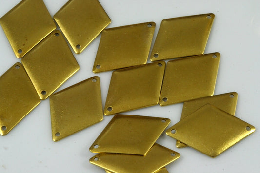 Raw Brass 16x24mm equilateral quadrangle shape charms 2 loop connector,Findings 24R-44