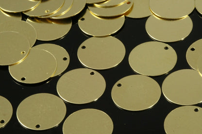 Raw Brass 16mm Circle tag Charms ,Findings 64R-40
