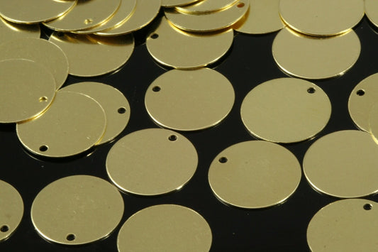 Raw Brass 16mm Circle tag Charms ,Findings 64R-40