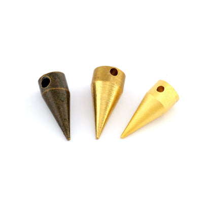 Spike Findings Raw Brass, Matte Gold, Antique Bronze 6x15mm 1/4"x5/8" finding spacer industrial design pendulum 1134