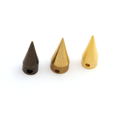 Spike Findings Raw Brass, Matte Gold, Antique Bronze 6x15mm 1/4"x5/8" finding spacer industrial design pendulum 1134