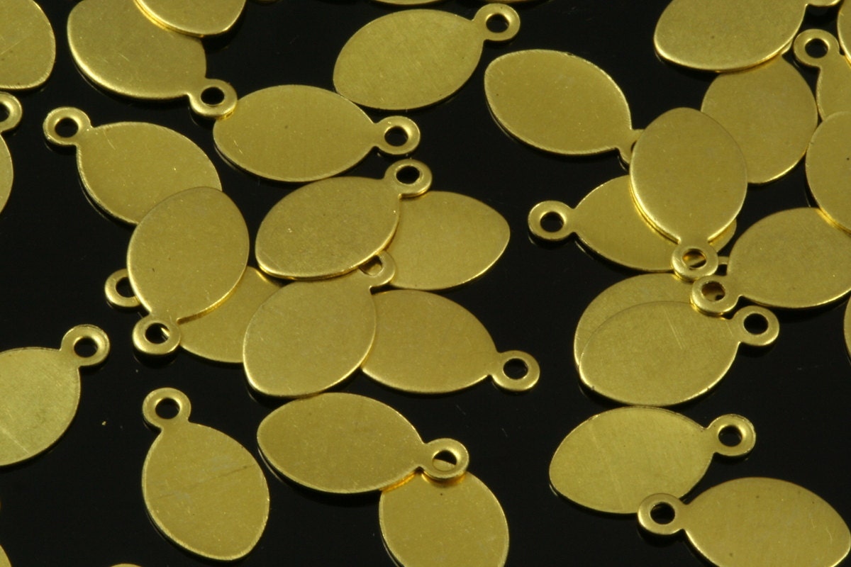 Raw Brass 16x7mm 1 hole Pendant Charms ,Findings 105R-34 tmlp