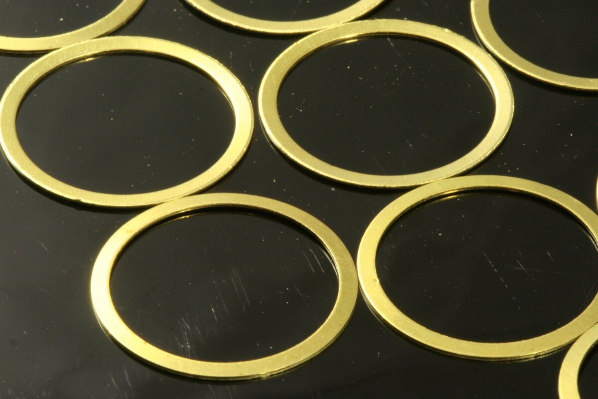 22 mm Circle Links, Seamless Ring Circle Connectors for Jewelry Making Raw Brass 449R-24