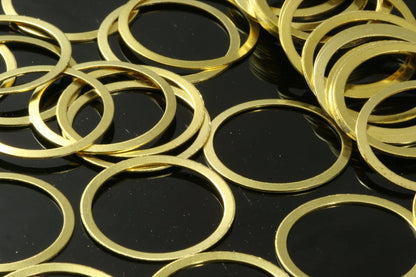 22 mm Circle Links, Seamless Ring Circle Connectors for Jewelry Making Raw Brass 449R-24