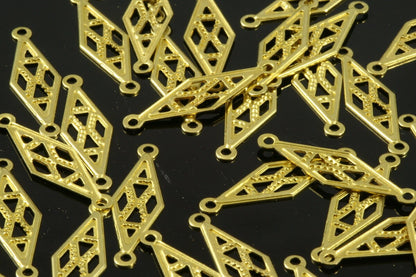 marquise 2 hole Charms Raw Brass 7x25mm ,connector Findings 440R-30 tmlp