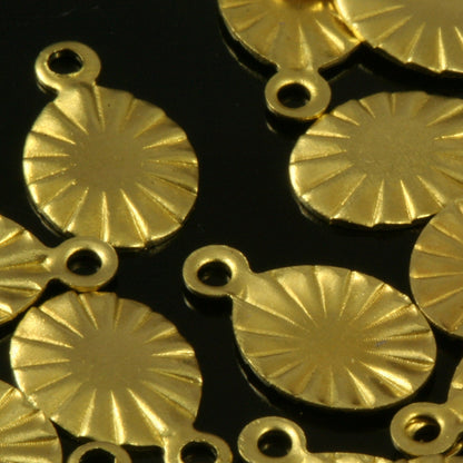 200 Pcs Raw Brass 11mm oval shape one loop pendant Charms ,Findings 726R-32