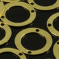 150 pcs raw brass 13mm circle 2 hole connector charms, findings 293R-39