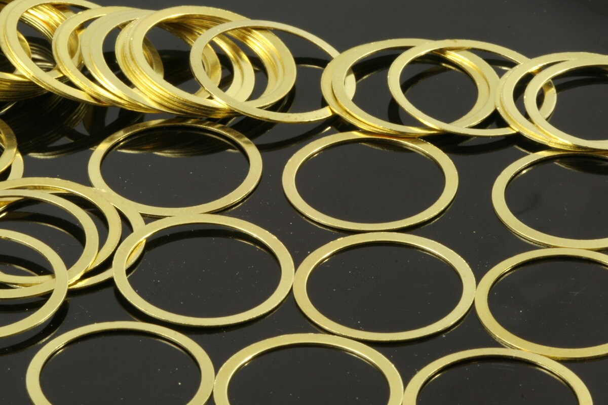 22 mm Circle Links, Seamless Ring Circle Connectors for Jewelry Making Raw Brass 449R-24