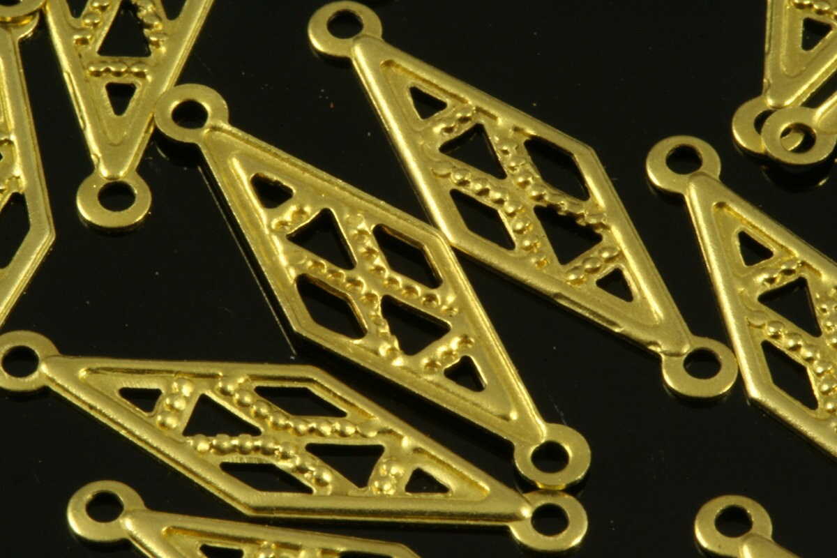 marquise 2 hole Charms Raw Brass 7x25mm ,connector Findings 440R-30 tmlp