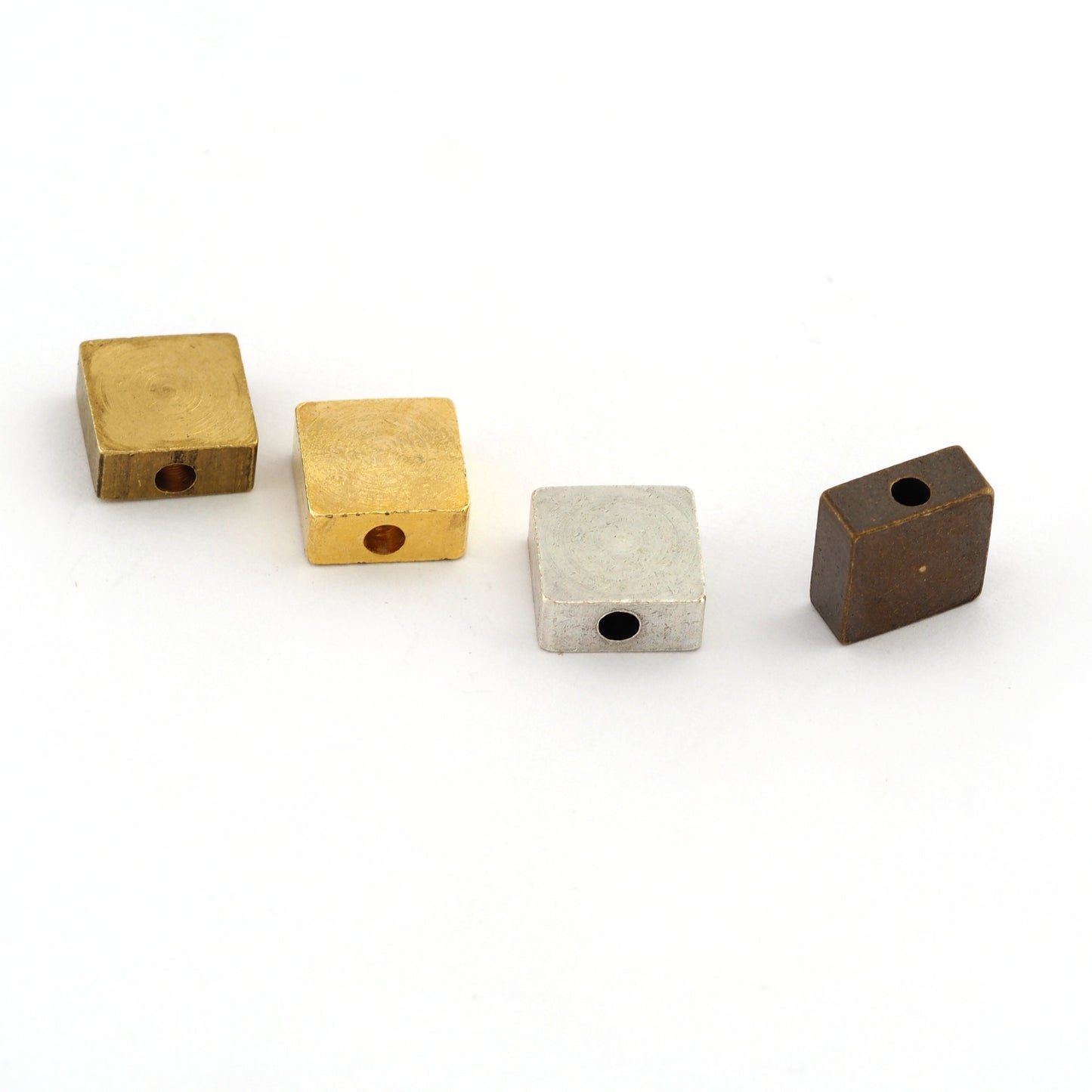 Square Cube for Jewelry Making stamping Raw Brass , Shiny Gold, Antique Silver, Antique Bronze 8x8mm 5/16"x5/16" charms, finding 1273