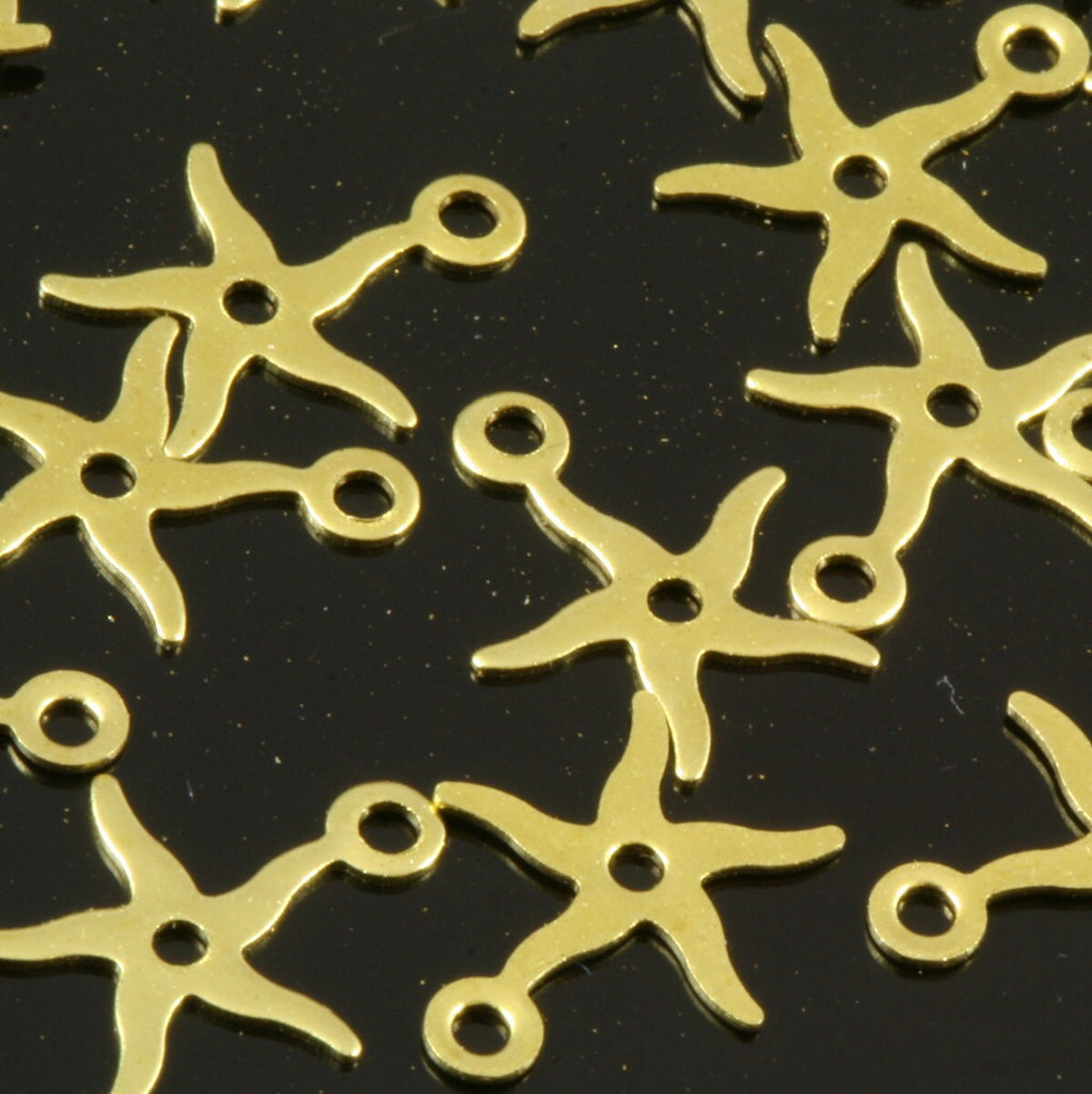 300 pcs 11x9mm raw brass star charms ,findings 732R-30