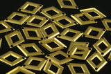 100 Pcs Raw Brass 12x17mm equilateral quadrangle shape charms 2 loop connector,Findings 496R-30