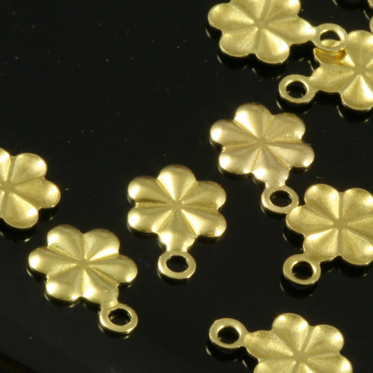 Raw Brass 10x7mm flower shape Charms ,Findings 788R-42 tmlp