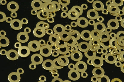 Disc Raw Brass 4x7mm 2 hole connector Charms ,Findings 704R-36 tmlp