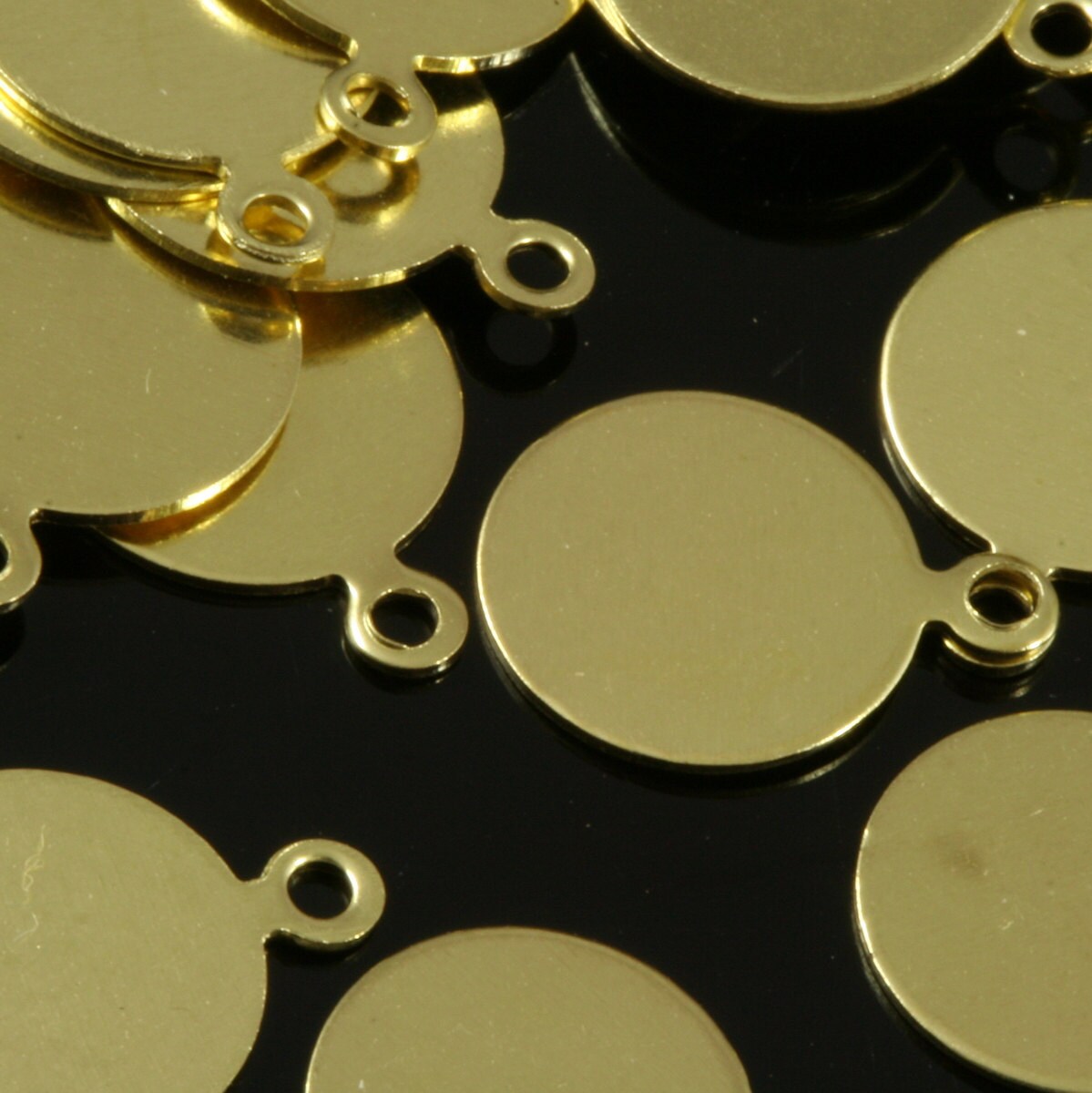 circle tag, disc, charms 8mm raw brass pendant, findings 94R-50 tmpl