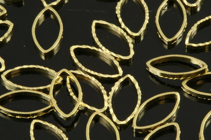 50 pcs Raw Brass marquise shape faceted Ring 8x16mm horse eye 1690