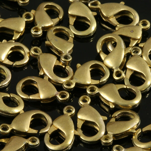lobster claw clasps Raw brass 15x8mm CL20 503 303 179