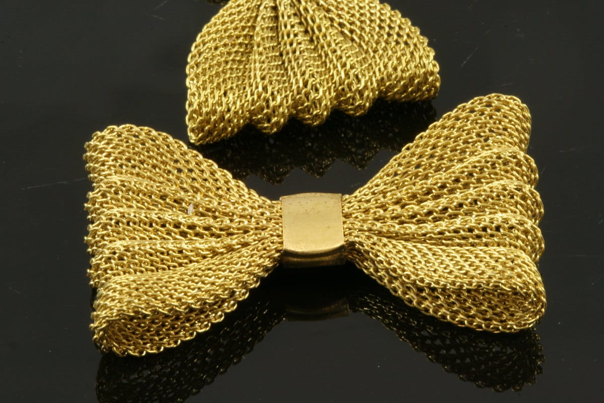 4 pcs Wire mesh Raw Brass Bow Tie shape 25 x45mm 879