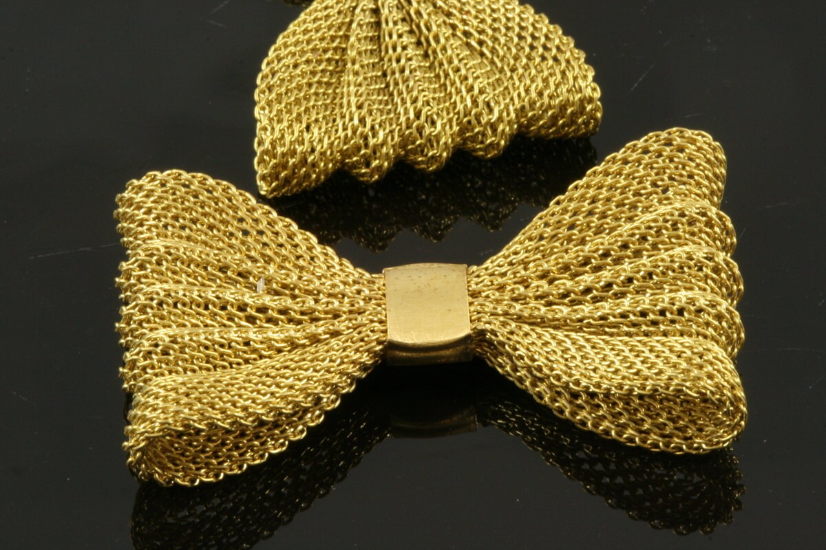 5 pcs Wire mesh Raw Brass Bow Tie shape 20 x35mm 778