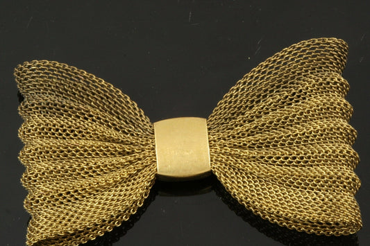 2 pcs Wire mesh Raw Brass Bow Tie shape 35x60mm 596